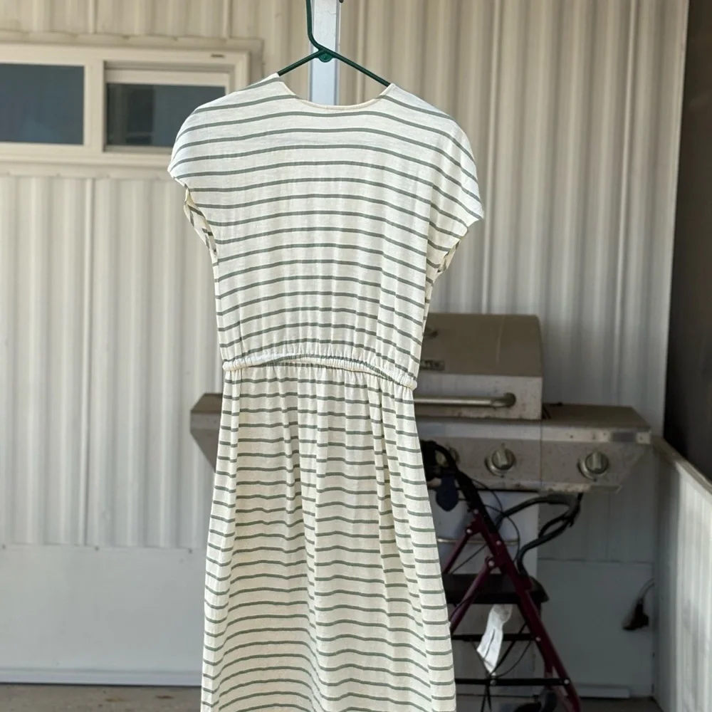 Lucky Brand Black and White Flutter Sleeve Midi Sundress - Picture 7 of 7